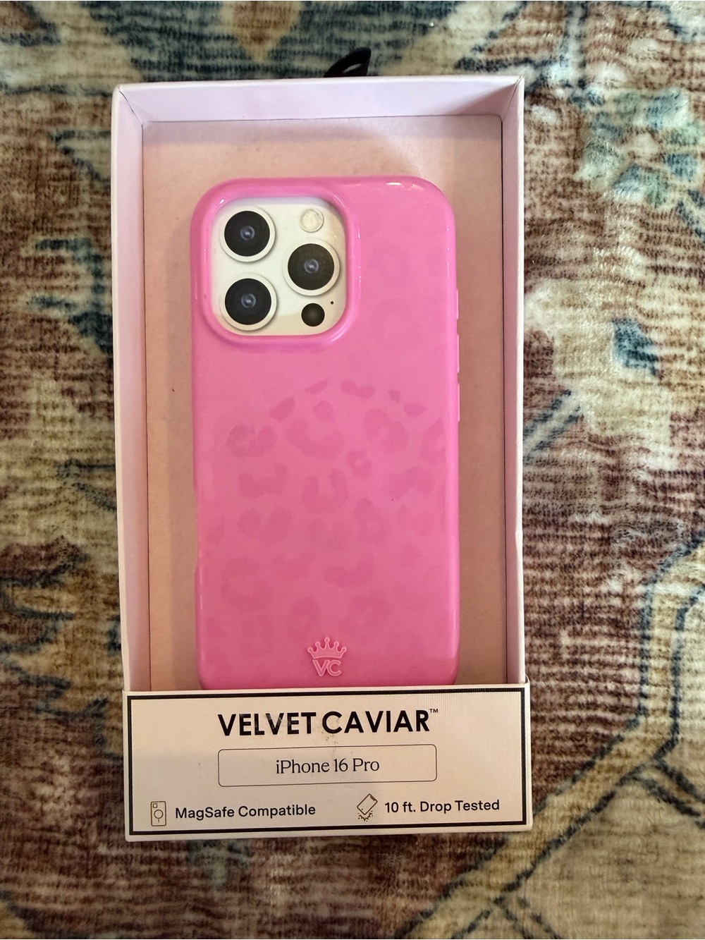 Velvet Caviar Hot Pink Leopard iPhone 16 Pro Case